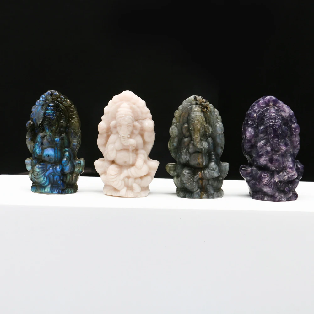 

2 дюйма слон ствол Бог резной натуральный кристалл камень лабрадорит энергетический драгоценный камень для домашнего декора лечебный розо...