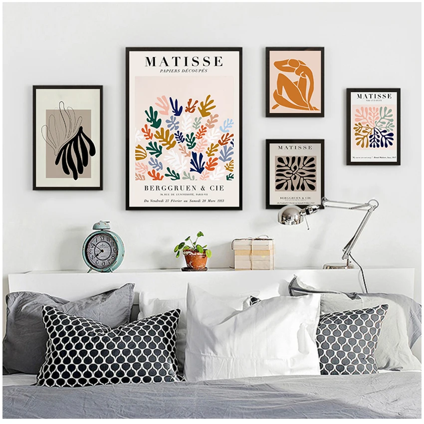 

И печатные настенные картины для гостиной домашний декор абстрактная кривая геометрический постер Матисс Картина на холсте красочные стильные плакаты