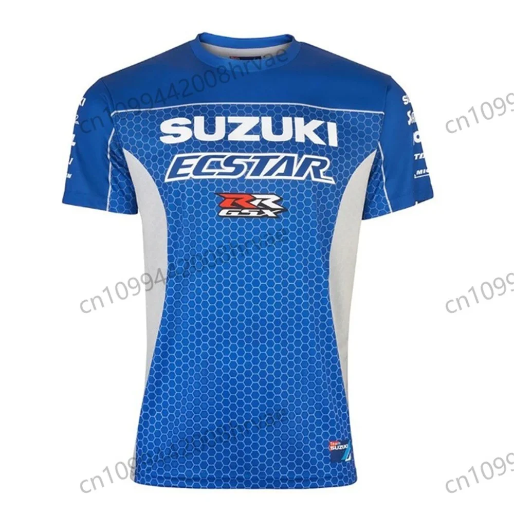 Фото Новинка 2026, футболка SUZUKI ECSTAR RACING TEAM BIKE MOTOGP, летний мужской топ с короткими рукавами и круглым вырезом №1