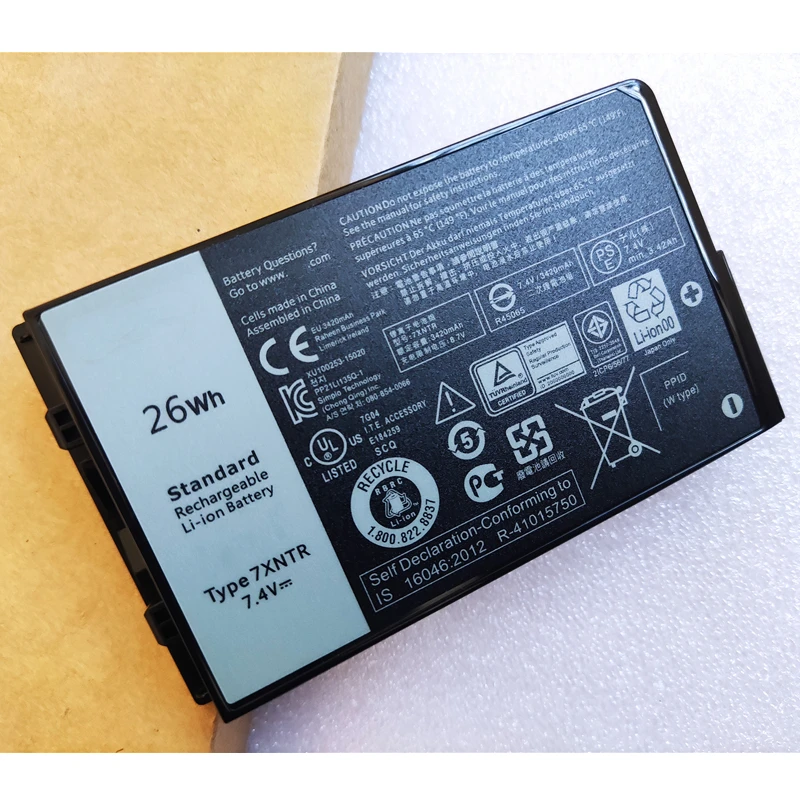 

Original 7XNTR 0FH8RW FH8RW J7HTX 27JT0 ORPTJ Laptop Battery 7.4V 26Wh For Dell Latitude 12 7202 7212 7220 Rugged Tablet