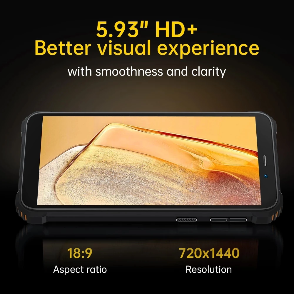 OUKITEL WP20 Android 12 6300mAh Rugged Phone IP68 Waterproof Smartphone 5.93'' HD+ 4GB+32GB 20MP Dual Cameras 4G Mobile Phone