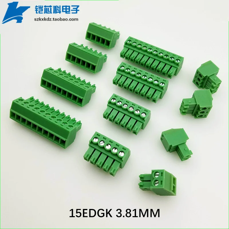 

10Pcs 15EDG 3.81MM PCB Connector Screws Are Pluggable Terminal Blocks Plug Sockets 2P 3P 4P 5P 6P KF2EDGK 3.81