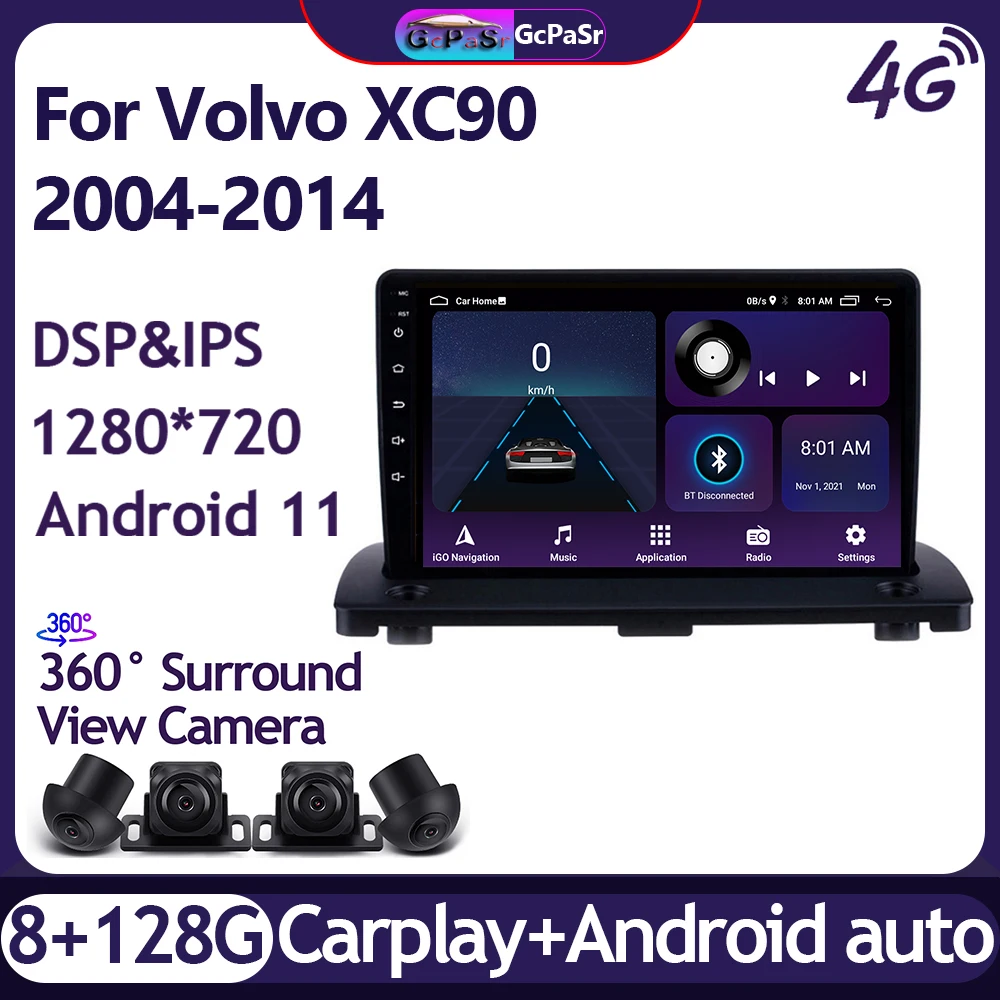 

Автомагнитола, видеоплеер для Volvo XC90 2004 2005 2006-2014, Android 11, навигация, GPS, аудио, Авторадио Carplay IPS