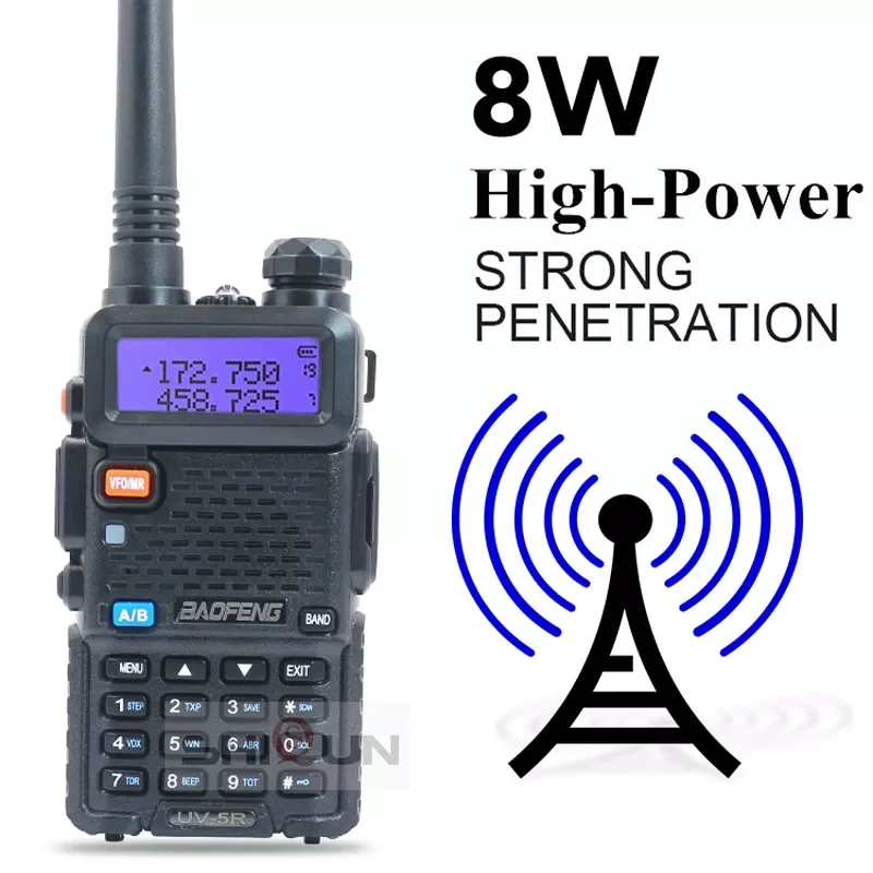 New in UV-5R 8W High Power 8 Watts powerful Walkie Talkie long range 10km dual Band Two Way Radio pofung uv5r Waki Taki hunting