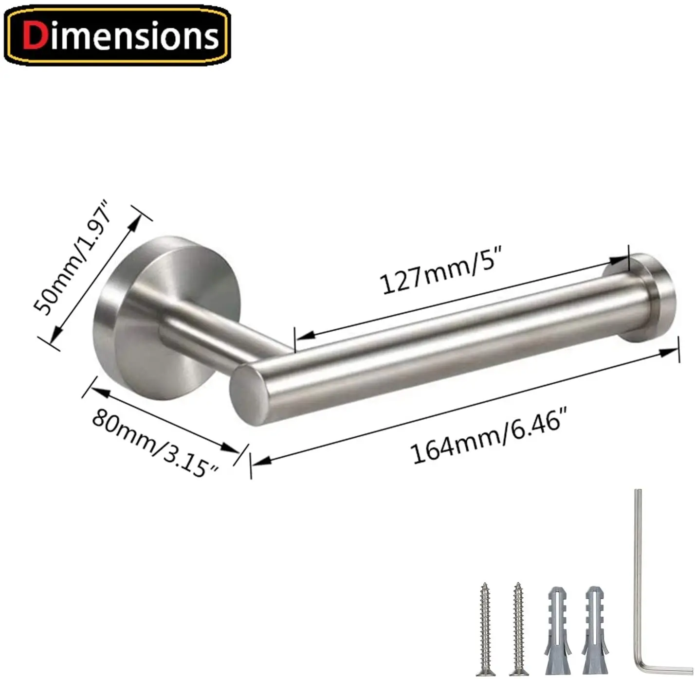 

Держатель туалетной бумаги из матового никеля SUS304, держатель рулона туалетной бумаги из нержавеющей стали для ванной, кухни, ванной комнаты...