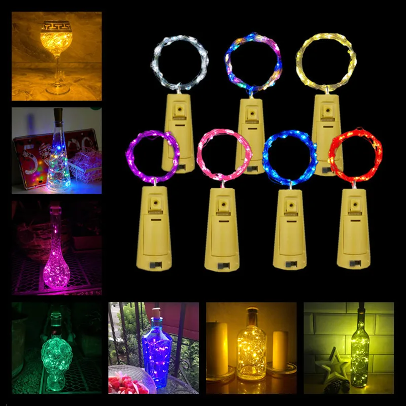 

Christmas Party Fairy Lamp Strings Garland Copper Wire Light Bar LED Wine Bottle Lamp Wedding Decor Wine Bottle Cork String Lamp