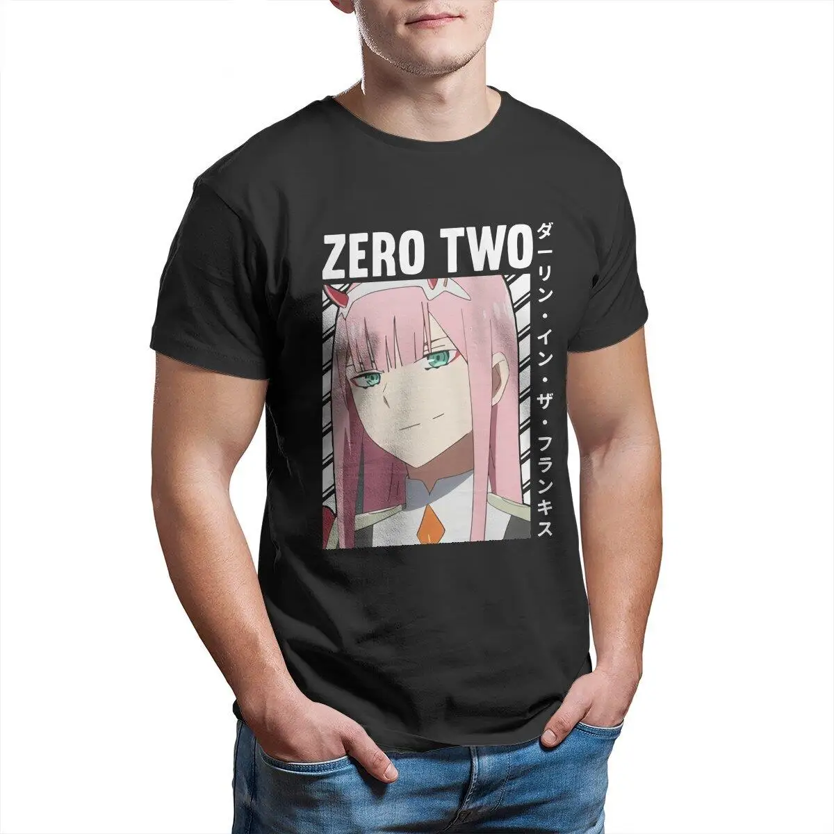 

Darling In The Franxx Sweet Girl T-Shirt Men Japanese Anime Zero Two Leisure Cotton Tee Shirt T Shirts Gift Idea Clothes