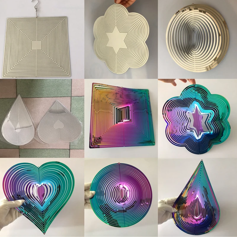 

Ветряной Спиннер из нержавеющей стали с избиением сердца, АБС-пластик, ветряной Ловец, любящий металлический ветряной колокольчик, вращающ...