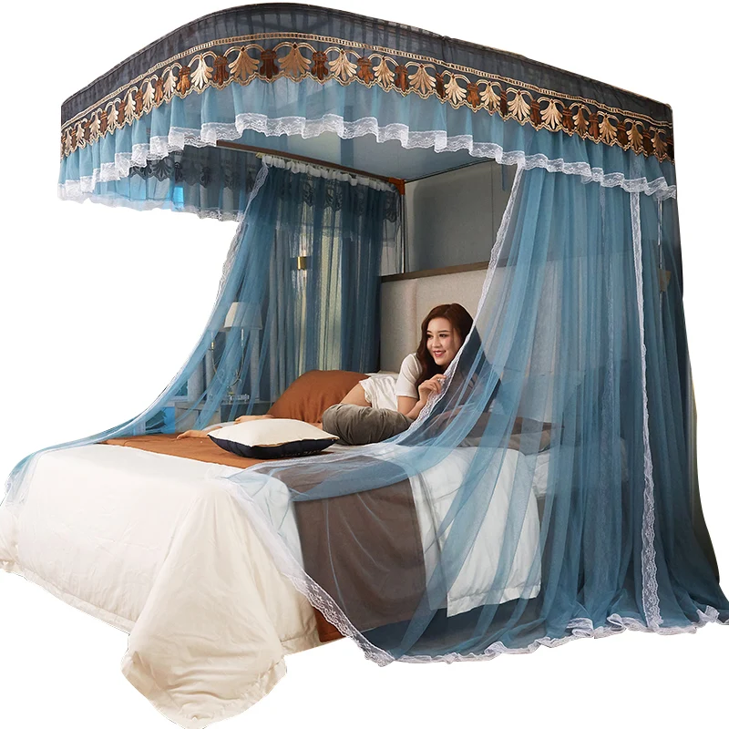 Roll-up Mosquito Net Mesh Bed Frame Screen Girl Bed Sky Canvas Mosquito Net Home Garden Moustiquaire Baby Room Decoration images - 6