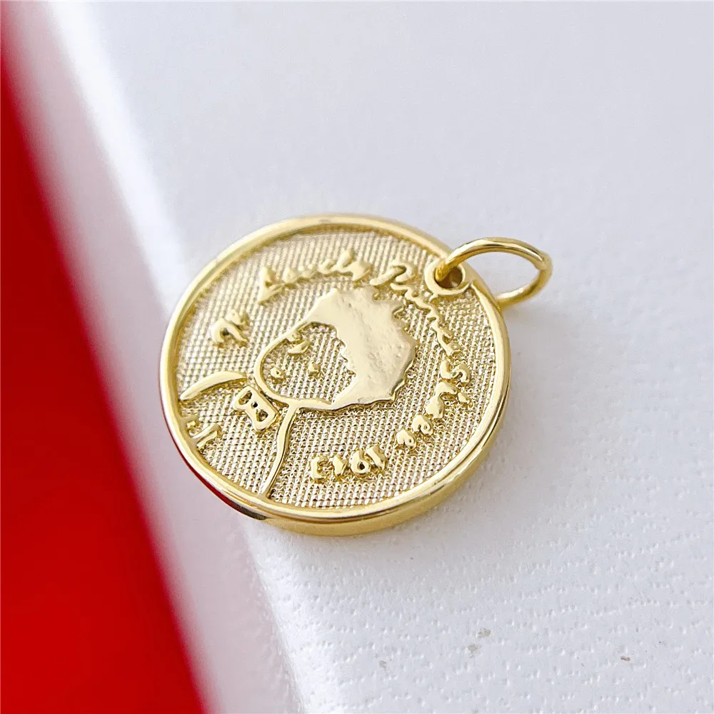 

1PCS Real 18K Gold Plated Necklace Pendant Charms for Jewelry Findings Components Making Supplies DIY Cupron Accessories