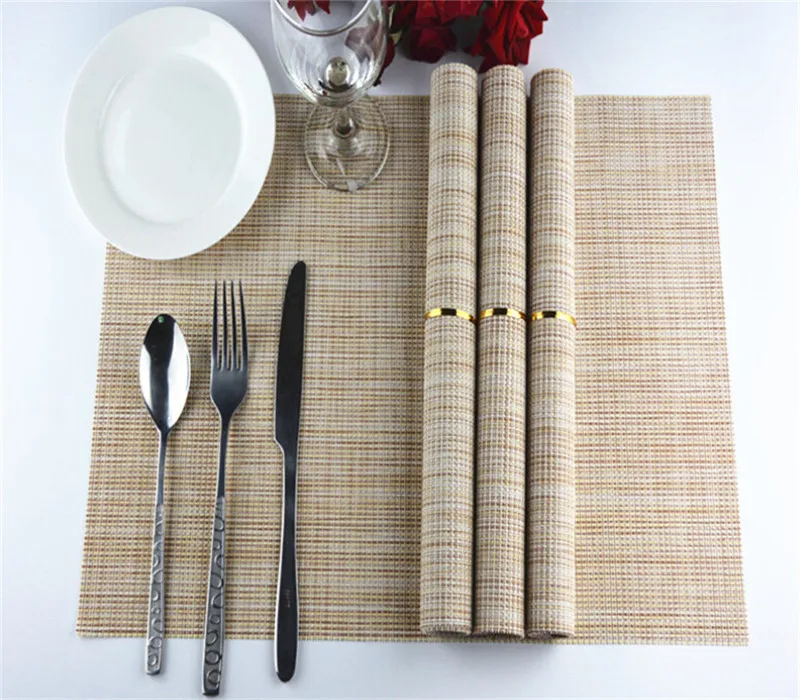 1 шт. 30x45 см однотонная Нескользящая Подставка под чашу из ПВХ моющаяся обеденный