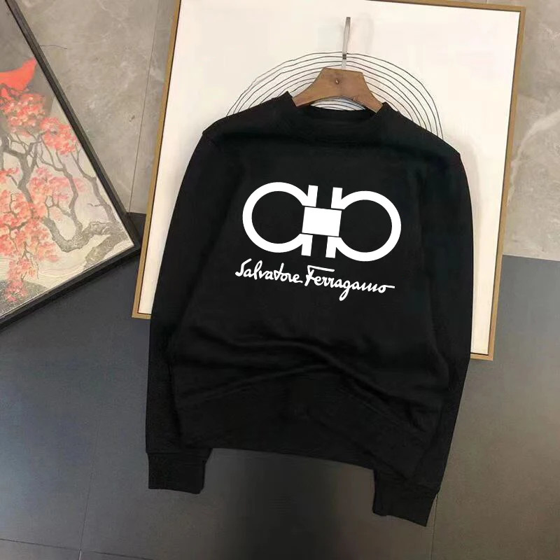 

2023 Men Luxury Sweatshirt Casual Pullover Premium Fleece Warm Sweatshirt Long Sleeve T-Shirt Thick Sweat Loose Fit Brand Print