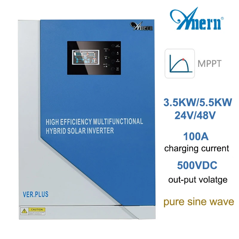 Гибридный солнечный инвертор Anern /кВт 48 В немодулированный синусоидальный сигнал