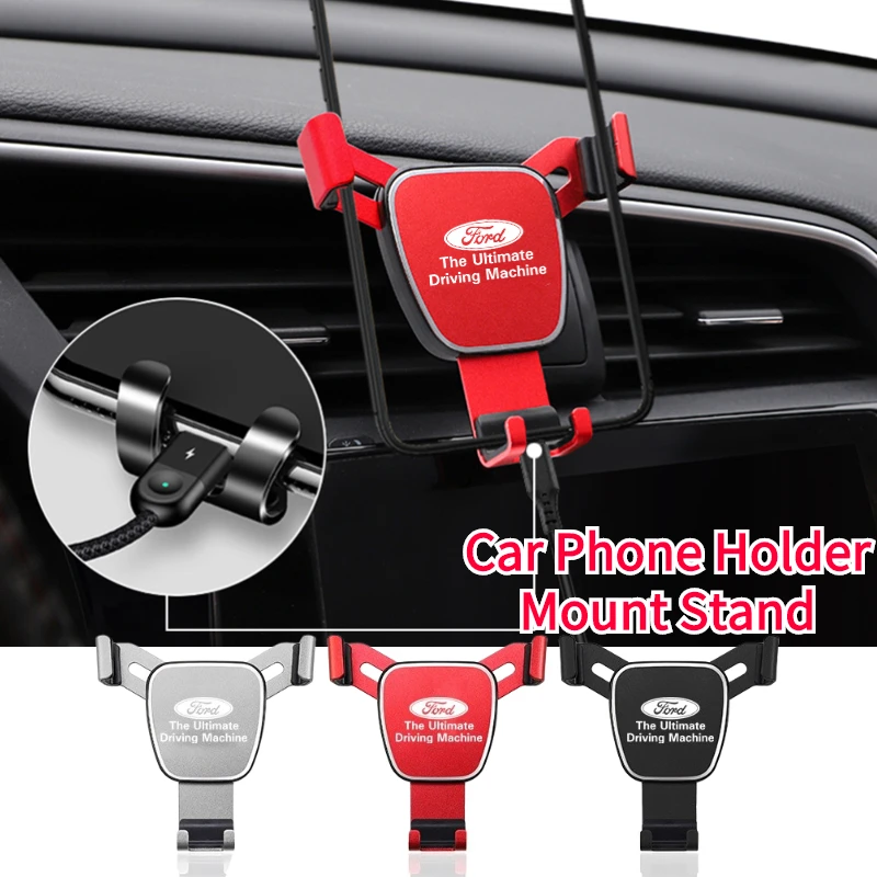 

ABS Car Dashboard Air Vent Clip Phone Bracket Holder for Ford Ecosport Edge Escape Fiesta Fusion Kuga Mondeo Explorer F150 Focus
