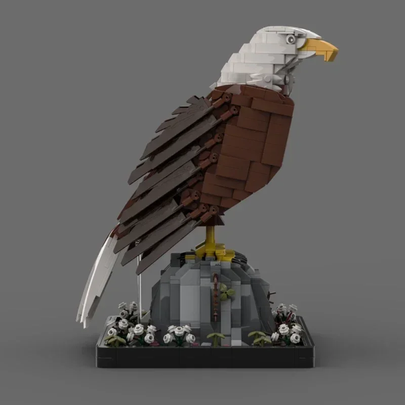 Животные украшения модель MOC строительные кирпичи стоячий белый орлан модульная