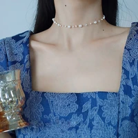 baroque style necklace for women irregular pearl choker korean japan jewelry vintage elegant crystal collares accessories gifts