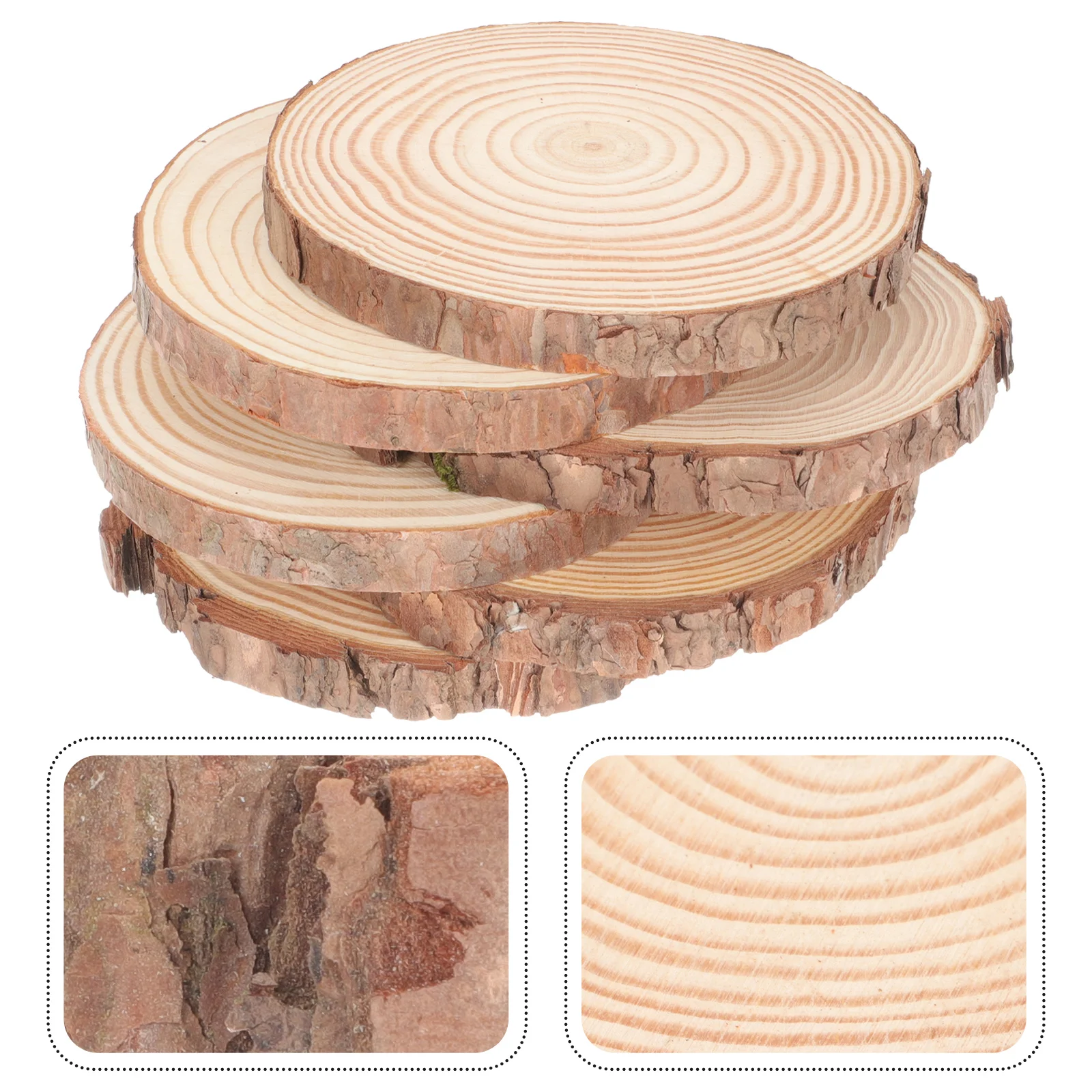 

6 Pcs Craft Kids Natural Round Wood Slices Wooden Plate DIY Crafts Log Unpainted Crafting Discs Child Circles