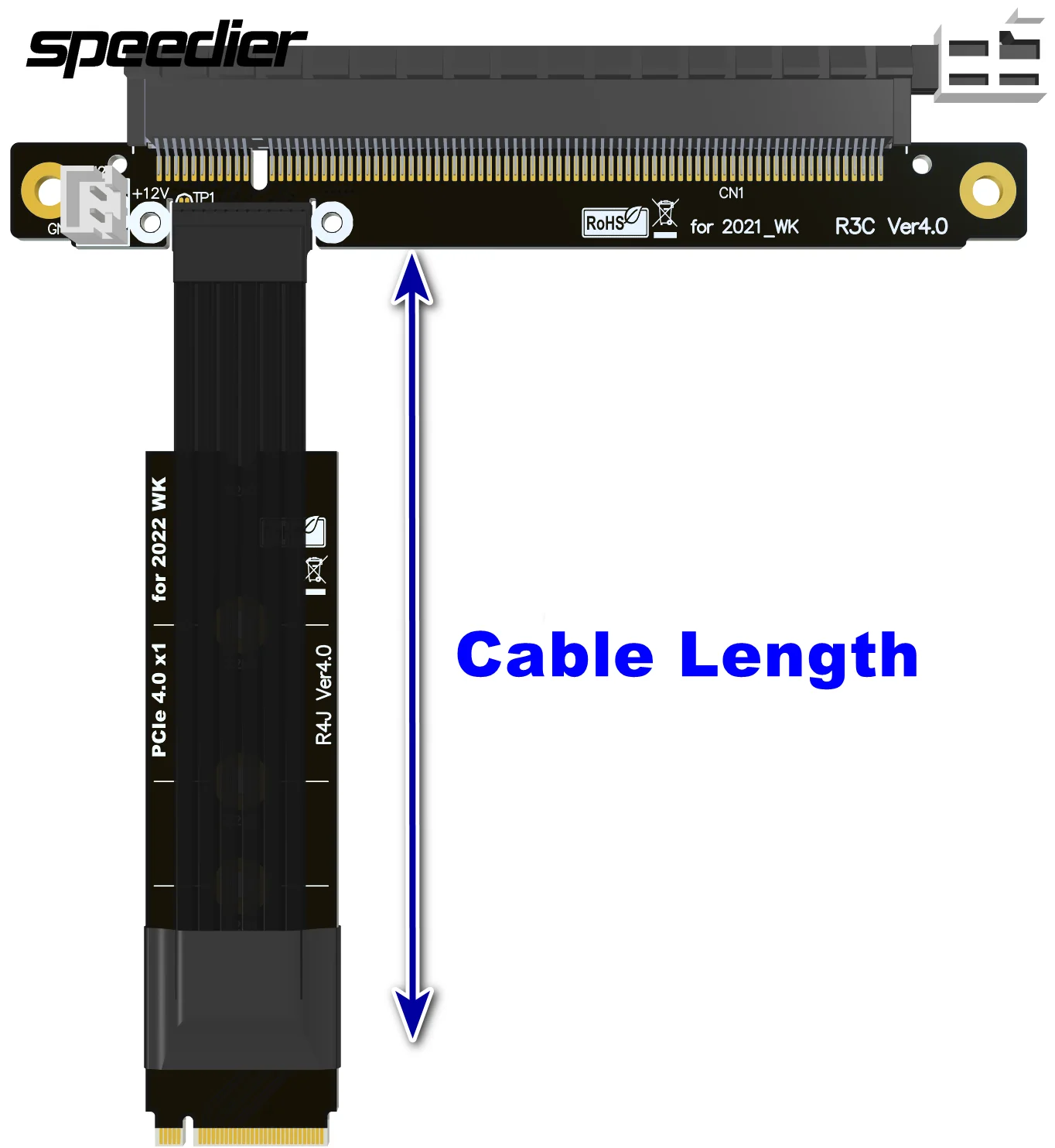 

Кабель-удлинитель для видеокарты Riser RTX3090 RX6800xt, PCIe4.0 x16 до M.2 NVMe
