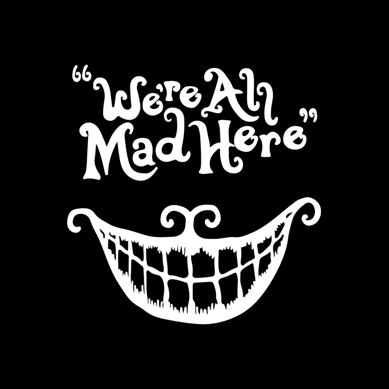 

Виниловая наклейка «Алиса в стране чудес», Чеширский кот, аккуратные и чистые зубы для декора заднего лобового стекла автомобиля, наклейки на чашку телефона, ноутбука