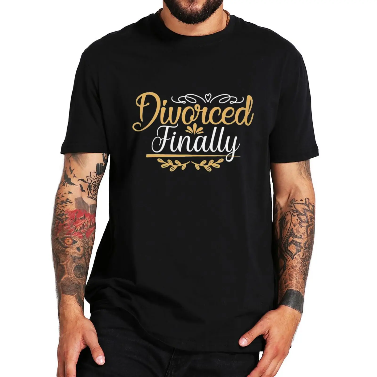 Купи Funny Divorced Finally T Shirt Humor Sarcastic Divorce Gift Short Sleeve EU Size 100% Cotton Unisex Casual Round Neck T-shirts за 539 рублей в магазине AliExpress