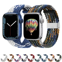 braided solo loop strap for apple watch band 38mm 45mm 40mm 42mm adjustable elastics watchband for apple watch 7 se 6 5 4 3 2 1