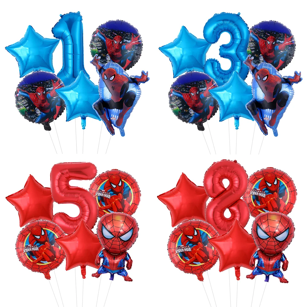 

6pcs/Lot Disney Spiderman Helium Foil Balloon 30inch Baby Shower Decors Birthday Party Decoration Boys Kids Toys Gift Air Globos