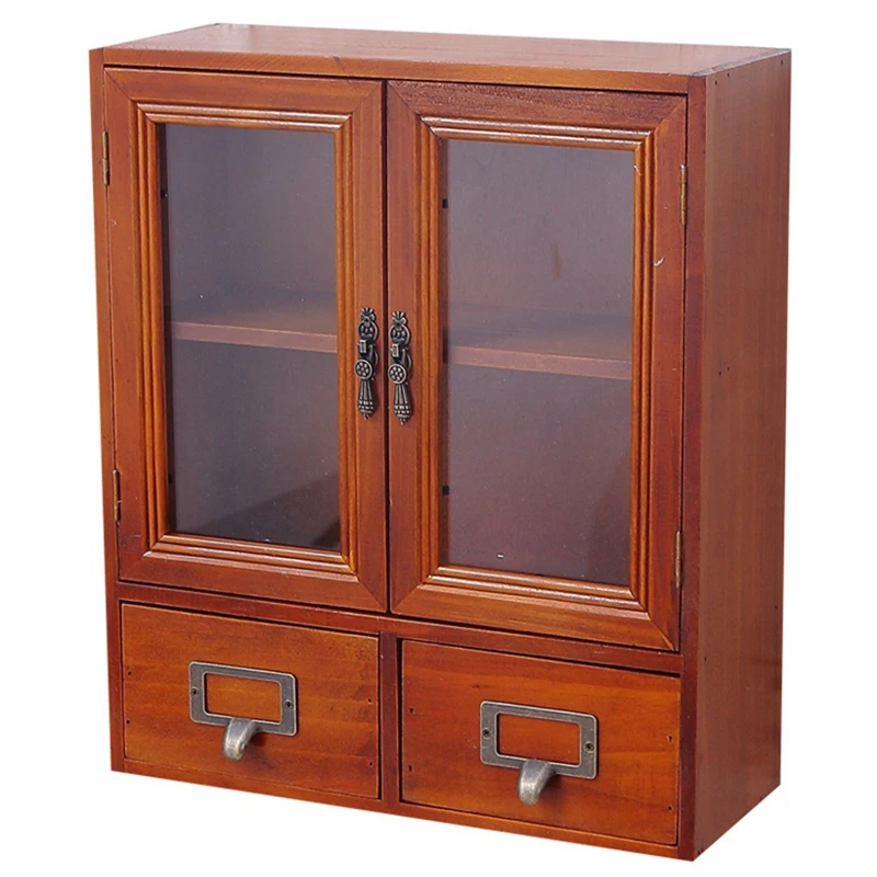 

Корейский стиль Instagram ветер ретро старая деревянная настольная косметическая коробка для хранения духов