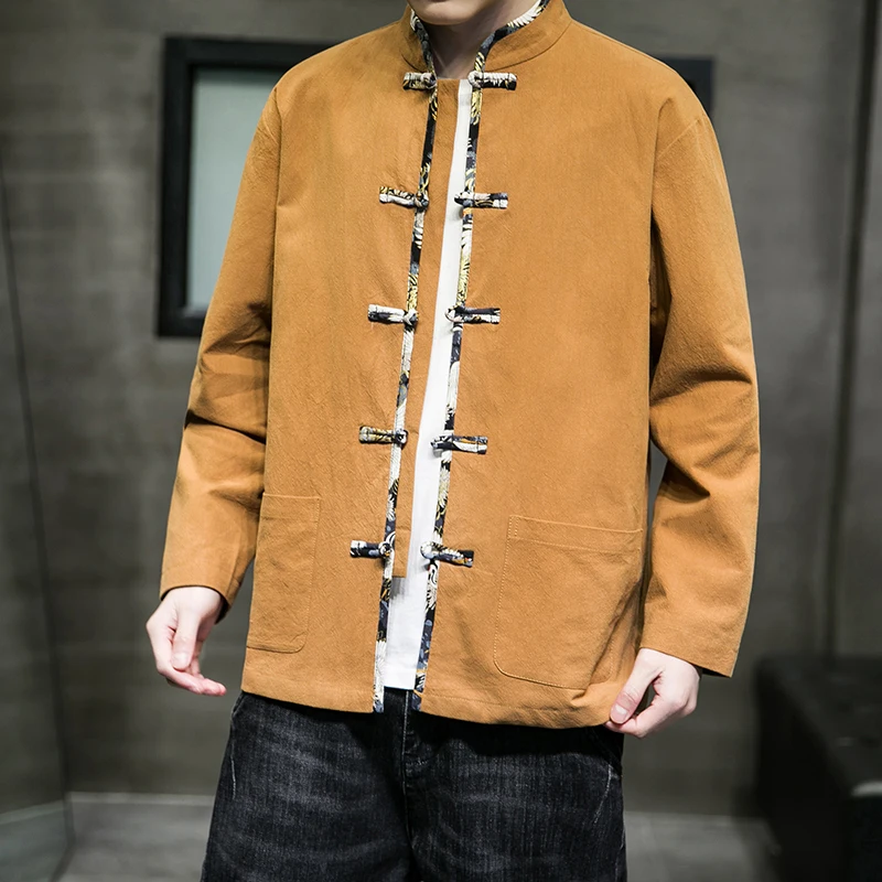 

Мужские топы и штаны Hanfu в китайском стиле, костюм Тан, куртки, брюки, хлопковая льняная футболка, Восточная модная одежда, 2022