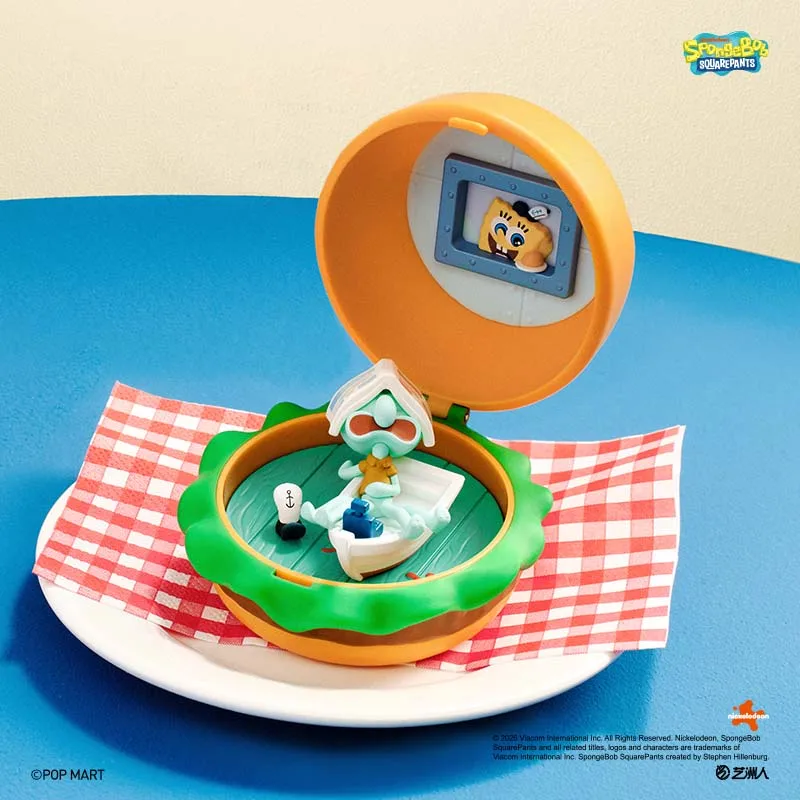 Фото Новинка 2026: POP MART SpongeBob Krabby Patty — Серия бестселлеров. Загадочная коробка-сюрприз (Blind Box) с фигурками аниме для настольной коллекции. Подарок. №5