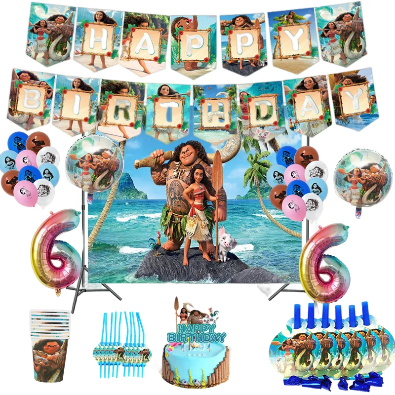 

Disney Moana Birthday Party Decoration Supplies Kids Baby Shower Disposable Tableware Balloons Favors Event Decor Gift