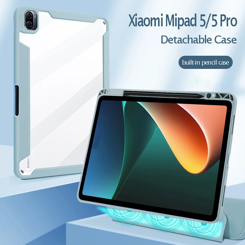 Чехол с держателем для карандашей Xiaomi Mipad 5 прозрачный чехол Магнитный съемный Pro