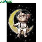 Алмазная вышивка AZQSD в виде кошки Луна и Вселенная мозаика Стразы алмазная живопись вышивка крестиком домашний декор ручной работы