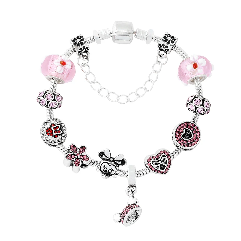 Браслет с шармами Микки и Минни из м/ф Дисней