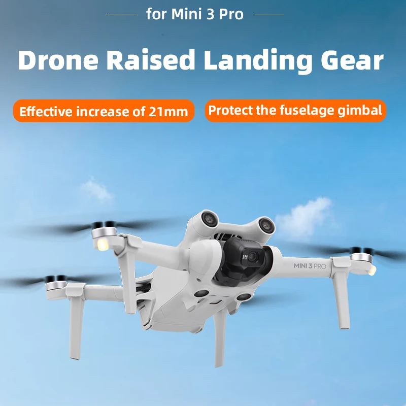 

4Pcs Landing Gear Heightening Bracket Landing Gear Heightening Extension For DJI Mini 3 Pro Drone Accessories Gray