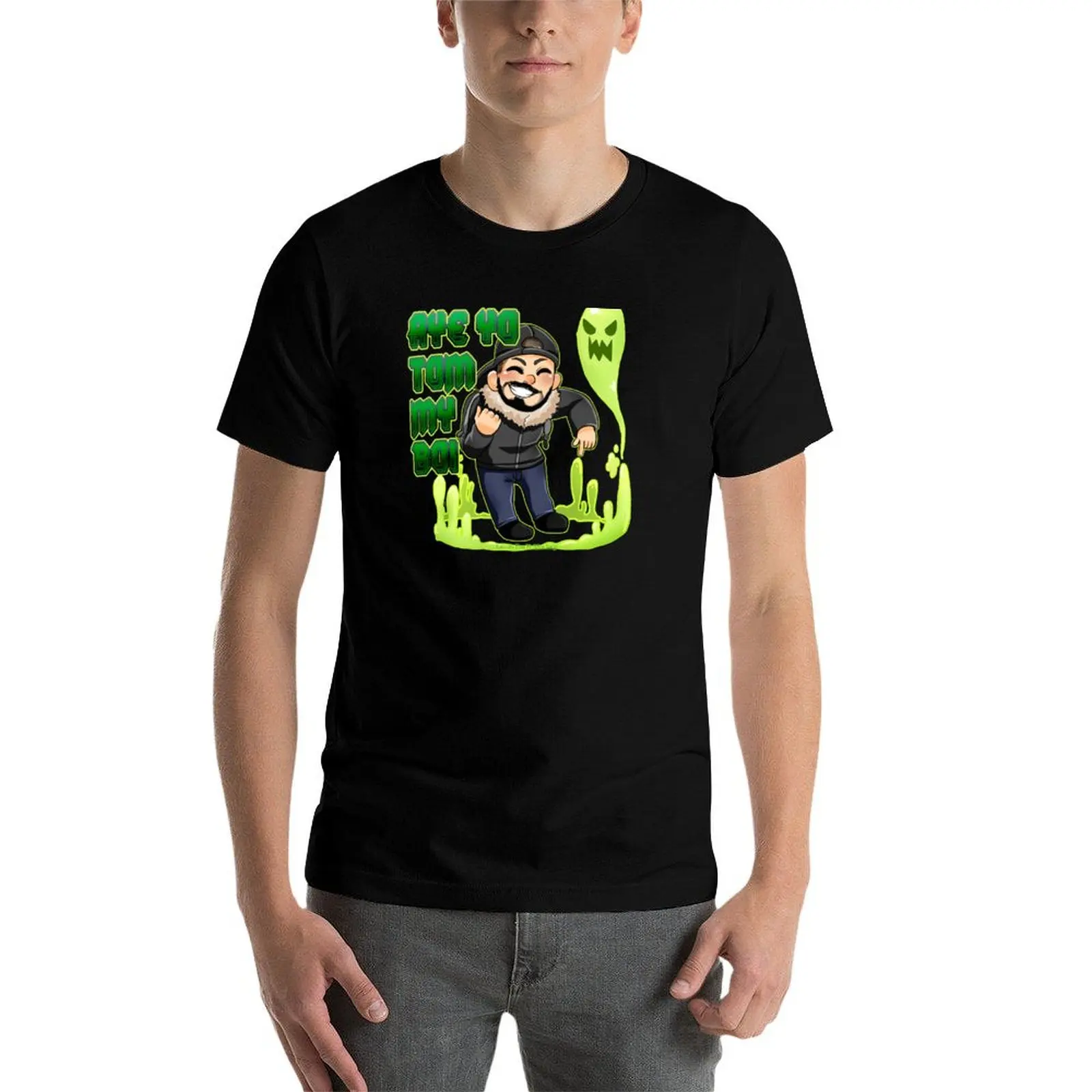 Фото AYE YO TOM MY BOI! -Moe Sargi T-Shirt Daily Wear Plain Short Sleeve Shirt №4