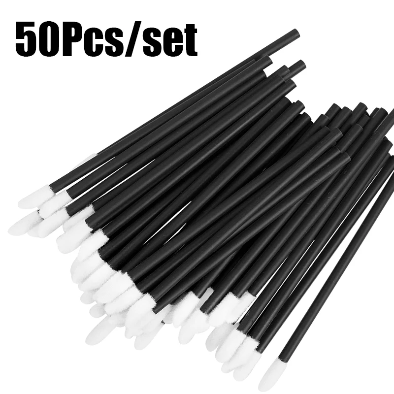 

50pcs Disposable Lip Brush Lipstick Lip Gloss Wands Pens Clean Applicator Eyeshadow Makeup Brushes Cosmetics Beauty Tool Set