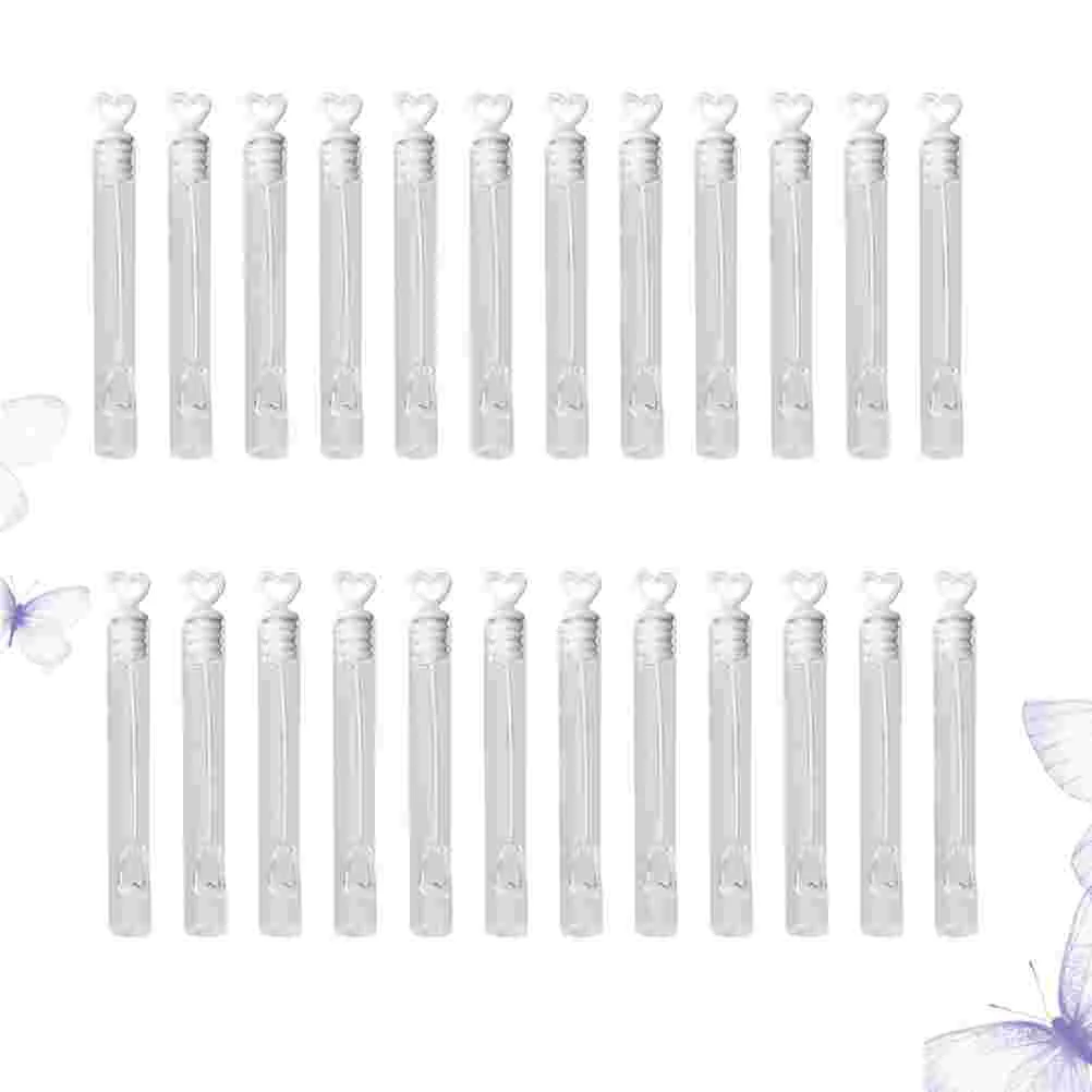 

24 Pcs Soap Water Bottle Bubble Empty Love Heart Wand Tube Liquid Bottles Bubber Stick Bubbles