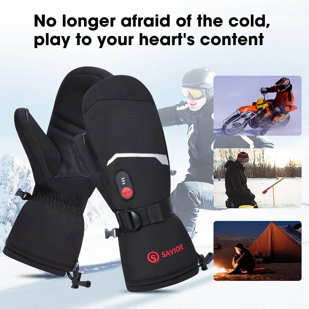 SNOW DEER Winter Electric Heated Gloves Guantes Moto Rechargeable Waterproof For Skiing Guantes Termicos Hombre Men Women