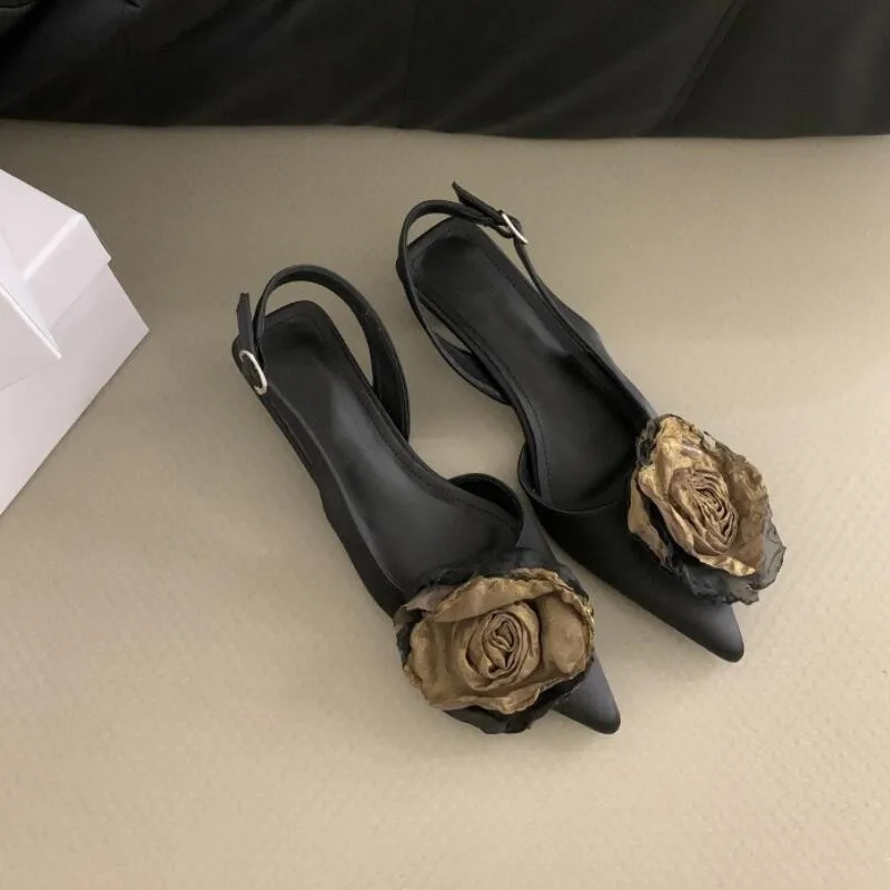 Сандалии женские атласные на тонком каблуке элегантные туфли без задника с