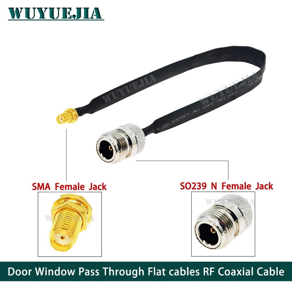 

Штекер гнездовой SO239 N к гнезду SMA RP, штекер для двери и окон, плоский коаксиальный кабель RF 50 Ом, Удлинительный шнур RF Coax Pigtail