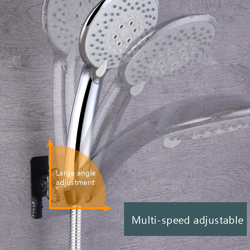 useful adjustable polished self adhesive handheld suction up drill free shower head holder showerhead rack punch free adjustable free global shipping