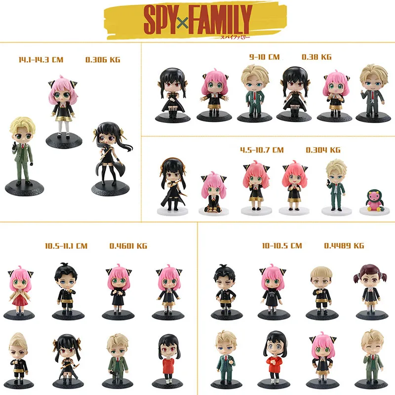 Mini Spy X Family 6 pz/set 10CM figure in PVC Anya Forger Loid Forger Yor Forger Figurine Manga Doll Toys