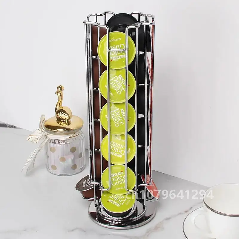Новый золотой вращающийся держатель для капсул с 24 чашками Dolce Gusto стойка башня