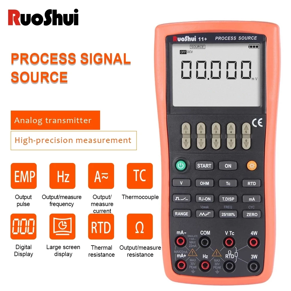 

RuoShui victor 11+ Process Signal Source High Accuracy Output function Thermal resistance Thermocouple Frequency calibrator