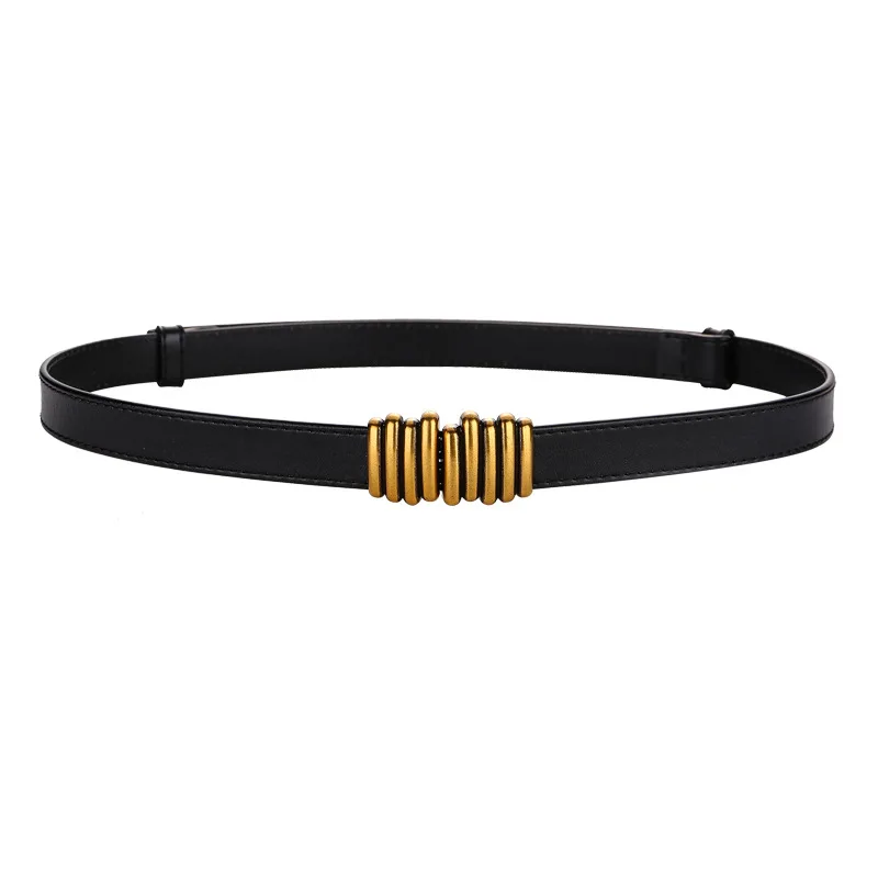 

Регулируемый 2023 Модный женский кожаный ремень для платьев, костюмов и платьев с декоративной пряжкой