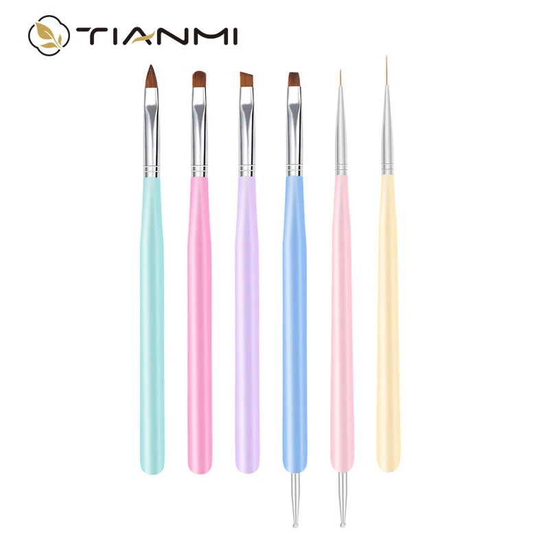 

TIANMI Nail Art Brushes Set Gel Polish Nail Extension Gel Brush Liner Brush and Nail Dotting Pen for Salon At Home DIY Manicure