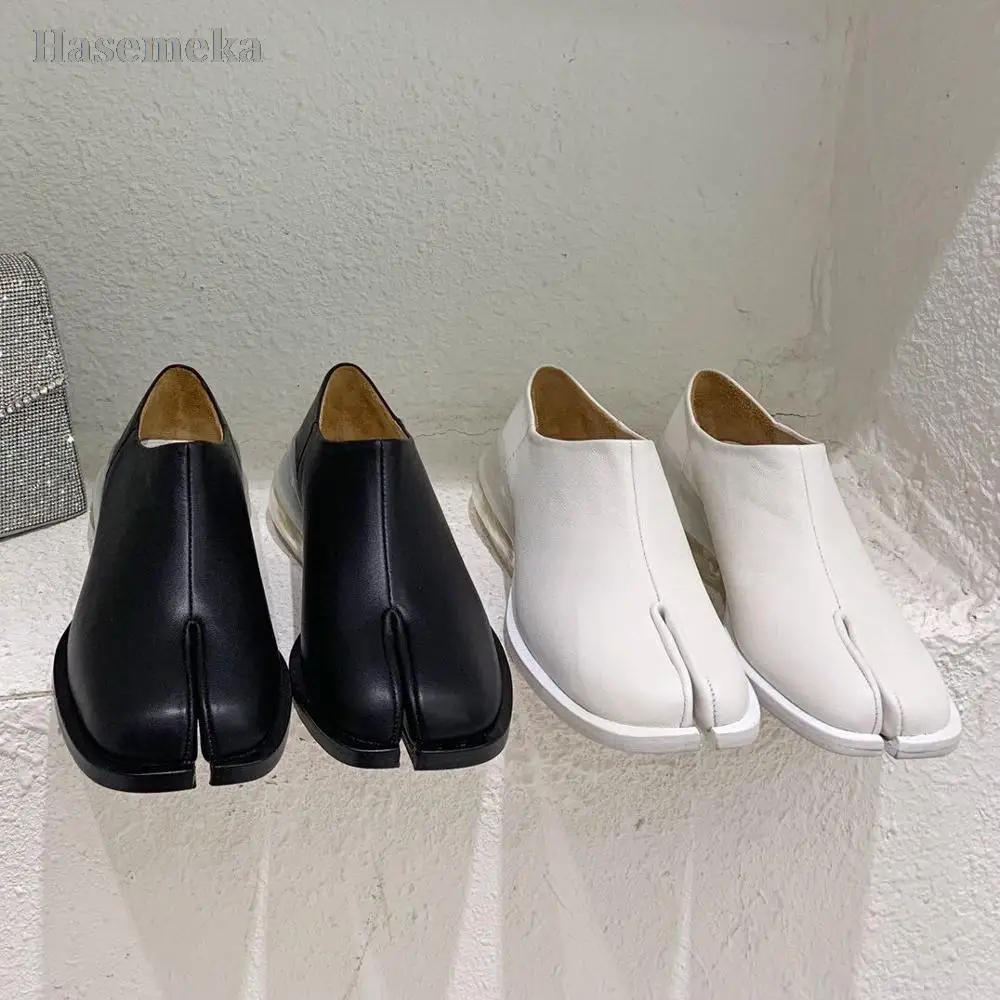

Jelly Sole Loafers Shoes Unisex Men And Women's Split Toe Leather Oxfords Slip On Driving Shoes Men's Formal Party Shoes