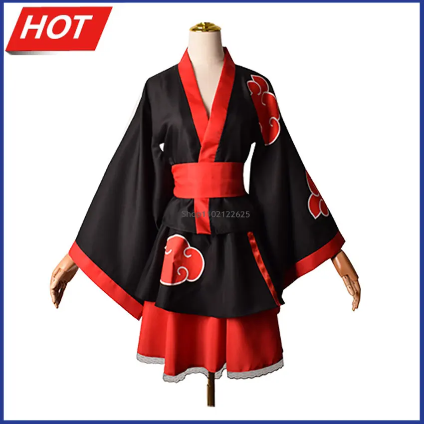 

Akatsuki Xiao Косплей Аниме кимоно платье женское для детей Ниндзя незуко костюм Карнавальная одежда хаори Маскировка для женщин