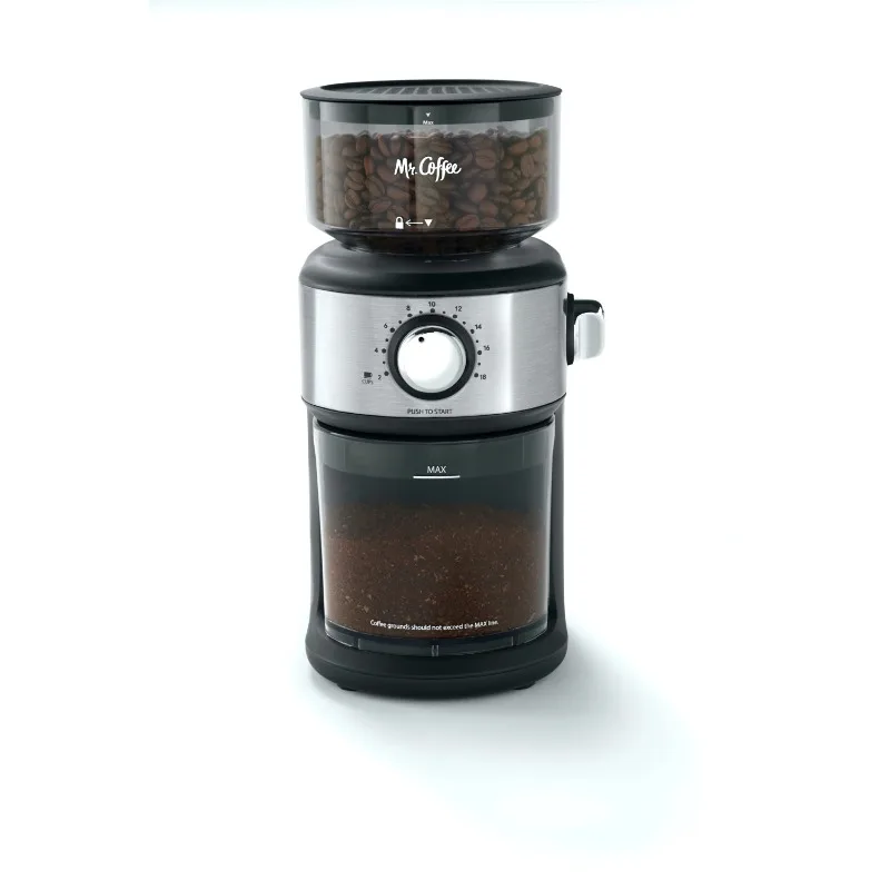 

Mr. Coffee Cafe Grind 18 Cup Automatic Burr Grinder, Stainless Steel