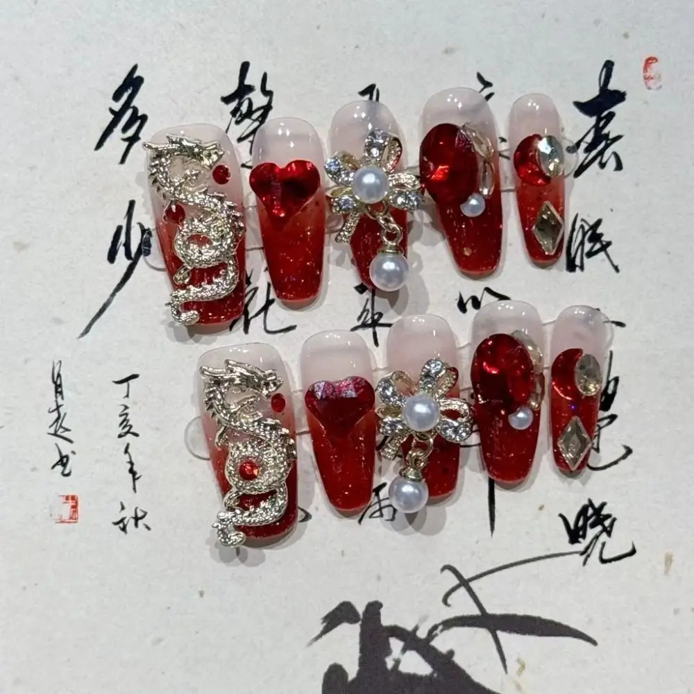 Клей для ногтей роскошные накладные накладки носимые ногти с сердечками любви